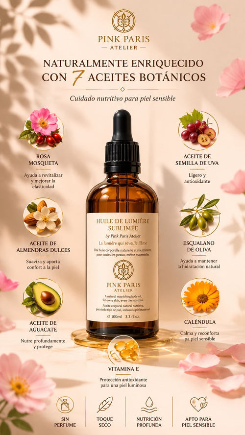 Huile de Lumière Sublimée | Aceite Corporal Nutritivo · Tacto Seco No Graso