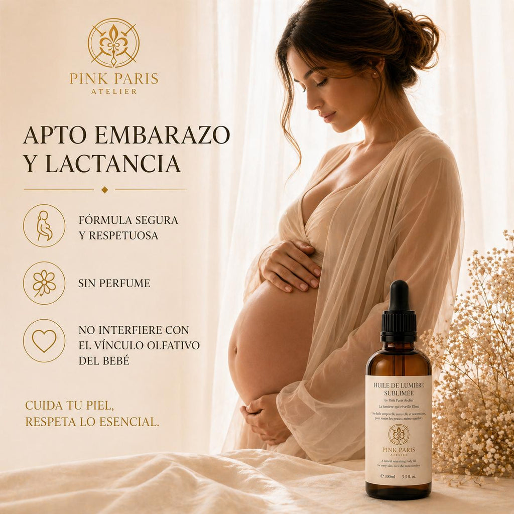 Aceite corporal apto para embarazo y piel sensible sin perfume