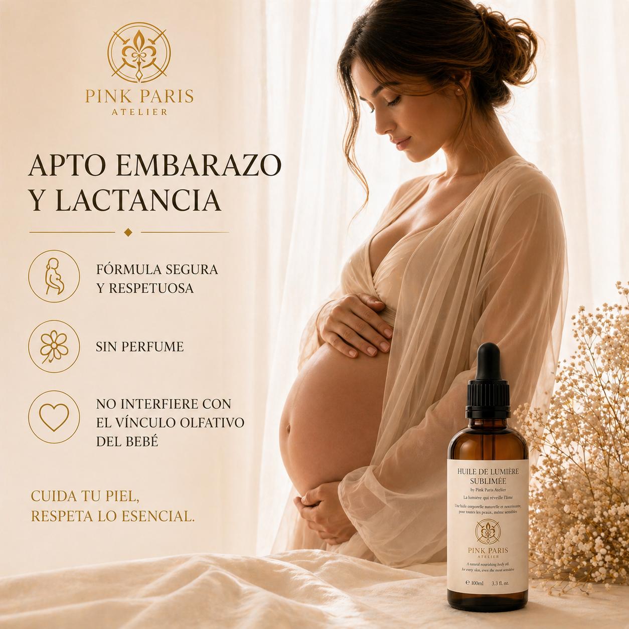 Aceite corporal apto para embarazo y piel sensible sin perfume